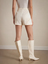 Privé Casual High-Waist Shorts With Sweet Pearl Embellishment